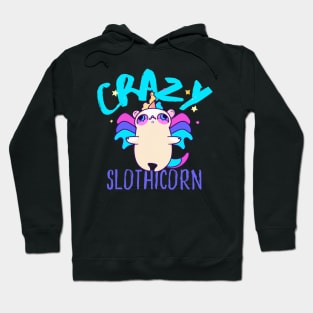 Crazy Funny Psychedelic Sloth Unicorn Hybrid Mix Hoodie